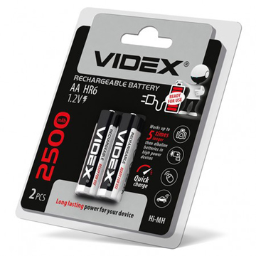 Акумуляторна батарея для ДБЖ Videx HR6/AA 2500mAh Blister/2pcs