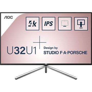 Монитор AOC U32U1 4K IPS USB/C HDMI x2 DisplayPort Pivot Black с серебристым