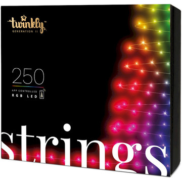 Гірлянда Twinkly Strings RGB 250, BT+WiFi, Gen II, IP44 кабель Black