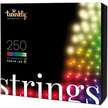 Гирлянда Twinkly Strings RGBW 250, BT+WiFi, Gen II, IP44, кабель Black
