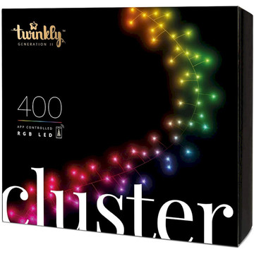 Гірлянда Twinkly Cluster RGB, 400, BT+WiFi, Gen II, IP44 кабель Black