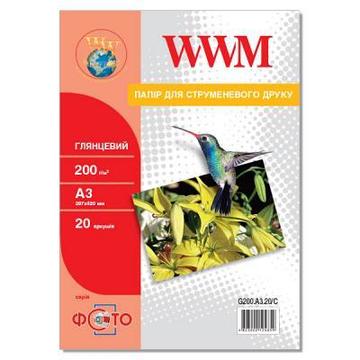 Бумага WWM Photo 200г/м2 А3 20л. (G200.A3.20/C)
