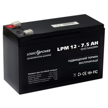 Акумуляторна батарея для ДБЖ LogicPower 12V 7.5AH (LPM 12 - 7,5 AH) AGM