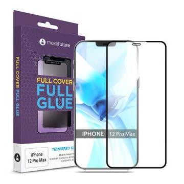 Захисне скло та плівка MakeFuture для Apple iPhone 12 Pro Max Black Full Glue, 0.33 mm, 2.5D (MGF-AI12PM)