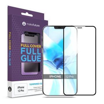 Захисне скло та плівка MakeFuture для Apple iPhone 12 Pro Black Full Glue, 0.33 mm, 2.5D (MGF-AI12P)