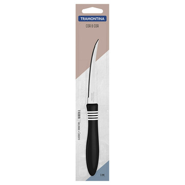 Кухонный нож Tramontina COR & COR нож 102мм д/томатов-1шт чёрн.ручка инд.бл (23462/104)
