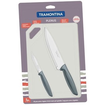 Кухонний ніж Tramontina PLENUS Grey н-р 3пр (нож 76,178мм,плас.дост)инд.бл (23498/614)