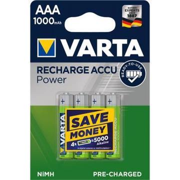 Аккумулятор для фото-видеотехники Varta AAA Rechargeable Accu 1000mAh * 4 (05703301404)