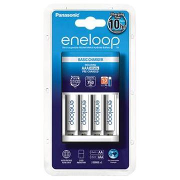 Акумулятор для фото-відеотехніки PANASONIC Basic Charger New + Eneloop 4AAA 750 mAh NI-MH (K-KJ51MCC04E)