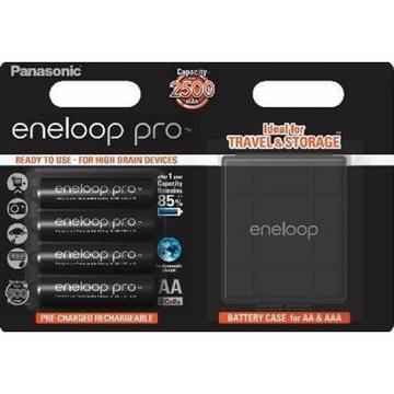 Акумулятор для фото-відеотехніки PANASONIC Eneloop Pro AA 2500 mAh * 4 + Case (BK-3HCDEC4BE)
