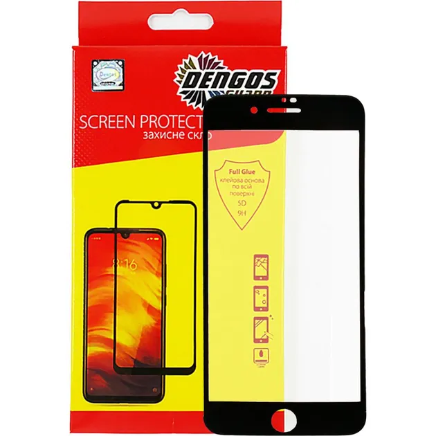 Защитное стекло DENGOS 5D iPhone 7/8 Plus black (TGFG-20)