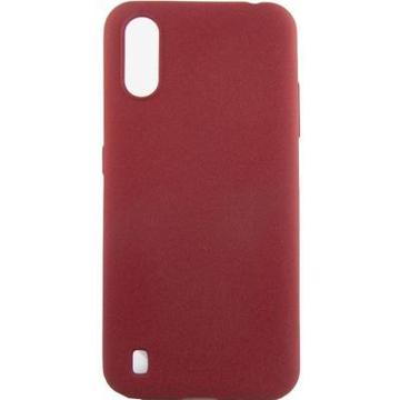 Чехол-накладка DENGOS Carbon Samsung Galaxy A01, red (DG-TPU-CRBN-55) (DG-TPU-CRBN-55)