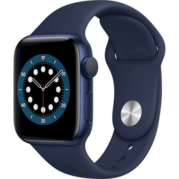 Смарт-часы Apple Watch Series 6 GPS, 40mm Blue Aluminium Case with Deep Navy Sport Band (MG143)