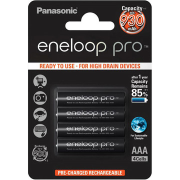 Акумулятор Panasonic Eneloop Pro AAA 930 mAh 4BP (BK-4HCDE/4BE)