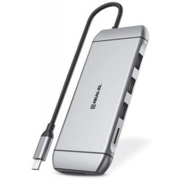 USB Хаб REAL-EL CQ-900 Space Grey