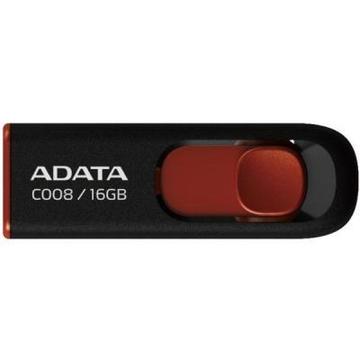 Флеш пам'ять USB ADATA 16 GB C008 Black/Red (AC008-16G-RKD)
