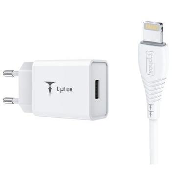 Зарядний пристрій T-PHOX Mini 12W + Lightning cable 1.2m White