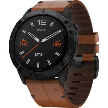 Смарт-часы Garmin Fenix 6X Pro Sapphirelack DLC with Chestnut Leatherand (010-02157-14)