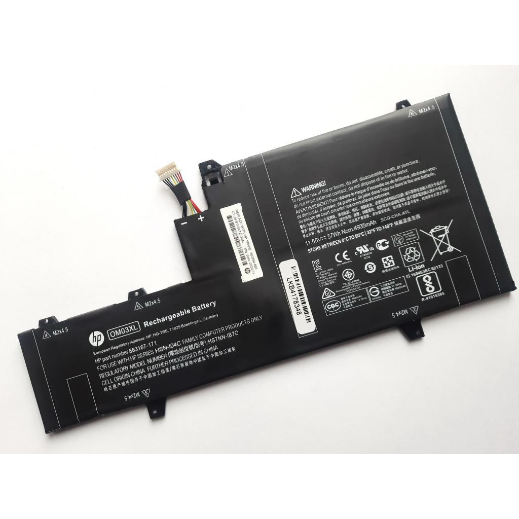 Аккумулятор для ноутбука HP EliteBook Folio 1030 G2 OM03XL57Wh (4935mAh)3cell11 (A47555)