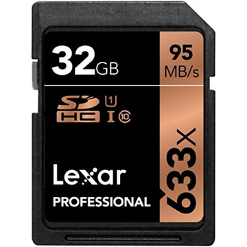 Карта памяти Lexar 32GB SDHC class 10 UHS-I U1 V10 633x Professional (LSD32GCB633)