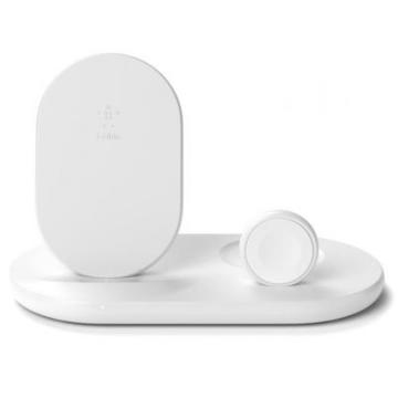 Зарядное устройство Belkin 3-in-1 Wireless Pad/Stand/Apple Watch white (WIZ001VFWH)