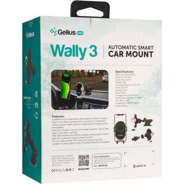 Автотримач Gelius Pro Wally 3 Automatic WC-002 10W (Wireless Charger) Black (00000082798)