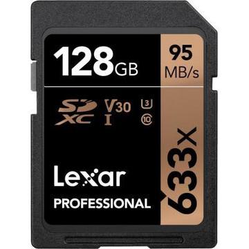 Карта пам'яті  Lexar 128GB SDXC class 10 UHS-I U3 V30 633x Professional (LSD128CB633)