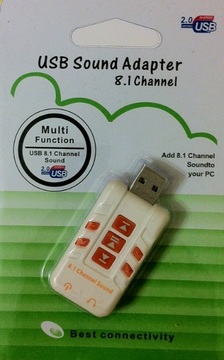 Звуковая карта USB Virtual 8.1 Channel White RTL