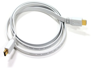 Кабель HDMI M/M 1.5 м V1.4 плоский White