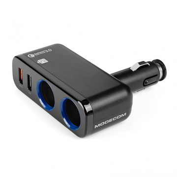 Зарядний комплект Modecom 2.4A QC3.0+USB+2 Car Socket ROYAL CG2U2Q-11 Black