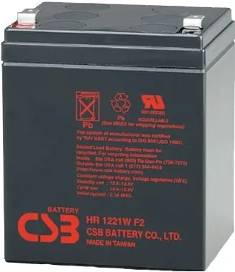 Аккумуляторная батарея для ИБП CSB 12V 5AH (HR1221W) AGM, F2