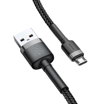 Кабель USB Baseus cafule Cable USB For Micro 1.5A 2M Silver+Black (CAMKLF-CG1)