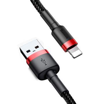 Кабель синхронізації Baseus cafule Cable USB For lightning 2.4A 1M Black+Red (CALKLF-B19)