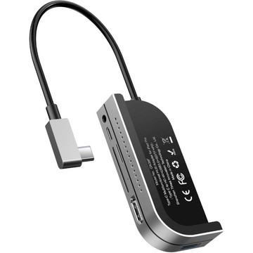 USB Хаб Baseus Bend Angle No.7 Multifunctional Type-C HUB Converter Silver (CAHUB-WJ0G)
