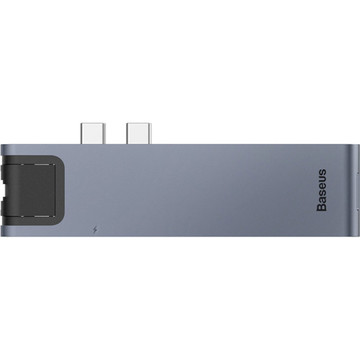USB Хаб Baseus thunderbolt C+Pro Seven-in-one smart HUB docking station Silver
