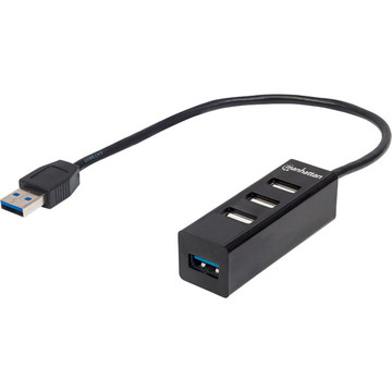 USB Хаб Manhattan Micro 4-port USB3.0/2.0 Combo Black