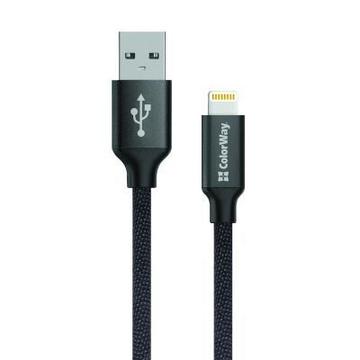 Кабель синхронізації USB 2.0 AM to Lightning 1.0m black ColorWay (CW-CBUL004-BK)