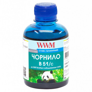 Чорнило WWM Brother DCP-T300/T500W/T700W 200g Cyan Water-soluble (B51/C)