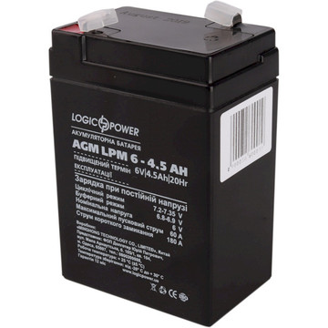 Акумуляторна батарея для ДБЖ LogicPower LPM 6V 4.5AH (LPM 6 - 4.5 AH) AGM