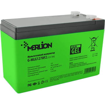 Аккумуляторная батарея для ИБП Merlion 12V 7AH Green (G-MLG1270F2/13947) AGM