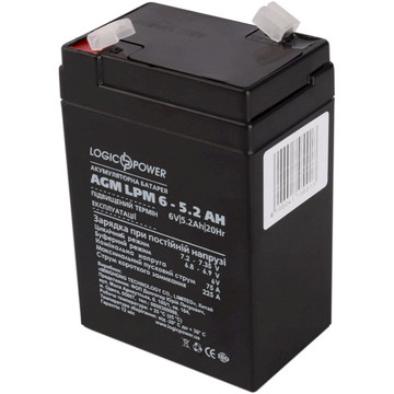 Акумуляторна батарея для ДБЖ LogicPower LPM 6V 5.2AH (LPM 6 - 5.2 AH) AGM