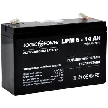 Аккумуляторная батарея для ИБП LogicPower LPM 6V 14AH (LPM 6 - 14 AH) AGM