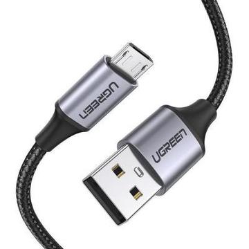 Кабель USB Ugreen USB 2.0 AM-MicroUSB M 2 м 3.0A (18W) Nickel Plating Black (US290)