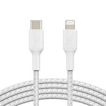 Кабель USB Belkin USB 2.0 AM to Lightning 1.0m BRAIDED white (CAA004BT1MWH)