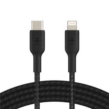 Кабель USB USB 2.0 AM to Lightning 1.0m BRAIDED black Belkin (CAA004BT1MBK)