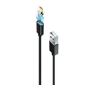 Кабель синхронизации Grand-X USB-microUSB магнитный 1м Black (MG-01M)