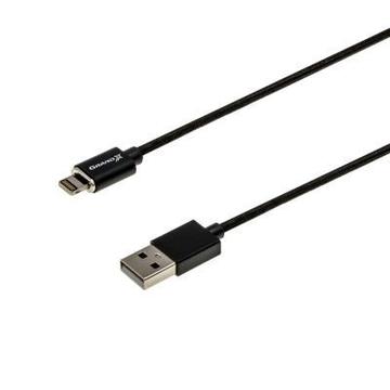 Кабель синхронизации Grand-X USB-Lightning магнитный 1м Black (MG-01L)