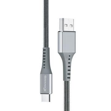Кабель Grand-X USB 2.0 AM to Type-C 1.2m Grey (FC-12G)
