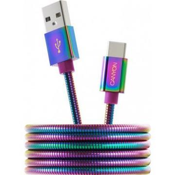 Кабель Canyon USB 2.0 AM to Type-C 1.0m Rainbow (CNS-USBC7RW)