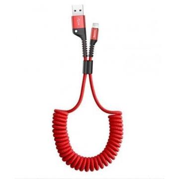 Кабель USB Baseus USB AM-Lightning M 1 м 2A Спирально-закрученный Красный Fish eye Spring CALSR